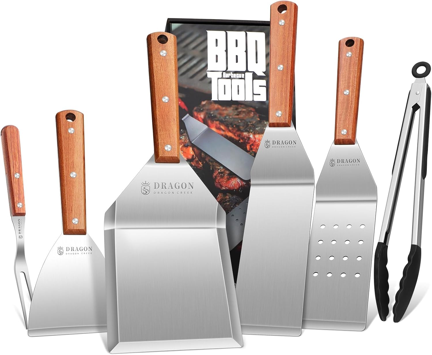 Dragon Creek Grillbesteckset, Edelstahl Grillspachtel Set, Profi BBQ